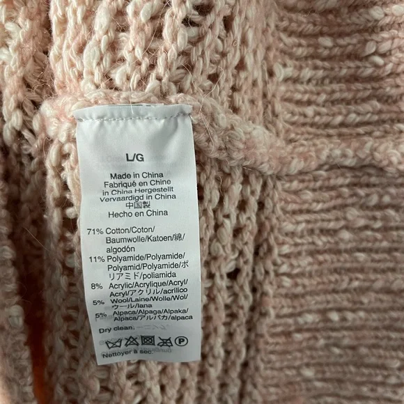 Madewell pink Baez wool/alpaca crewneck pullover sweater size large - Picture 8 of 8
